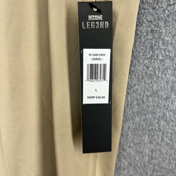 Leg3nd Inspire Tank Top Shirt Men Large Doeskin Active Training Gym Short Sleeve - Picture 9 of 15